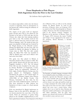 From Shepherds to Polo Players Irish-Argentines