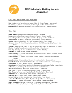 2017 Scholastic Writing Awards Award List