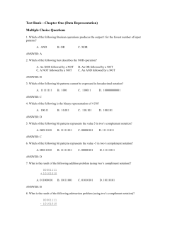 Test Bank Chapter One (Data Representation)