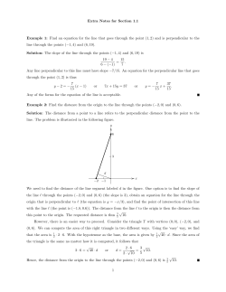 Extra Notes for Sections 1.1 to 1.7