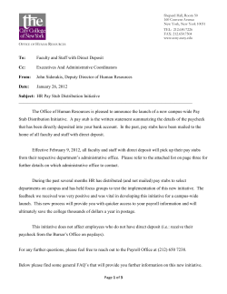 Pay Stub Distribution Initiative