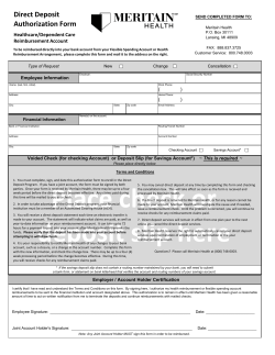 Meritain Direct Deposit Authorization Form