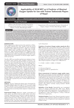 Applicability of 20-M MST as A Predictor of Maximal Oxygen Uptake