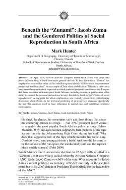 Beneath the Zunami: Jacob Zuma and the Gendered