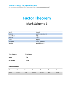 Factor Theorem - SAVE MY EXAMS!