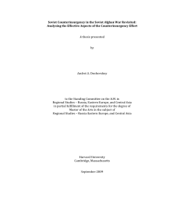 Soviet Counterinsurgency in the Soviet Afghan War