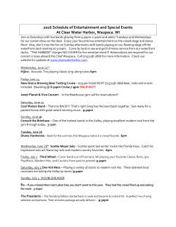 2016 Schedule of Entertainment and Special Events At Clear Water