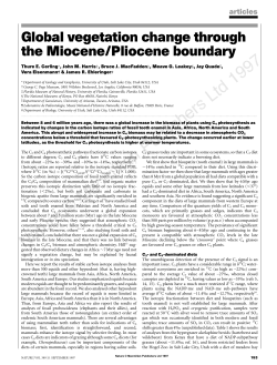 articles Global vegetation change through the Miocene/Pliocene