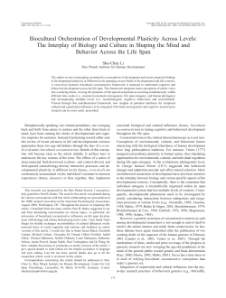 Biocultural Orchestration of Developmental Plasticity