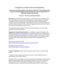 Lesson 4: The Turn to Electoral Politics