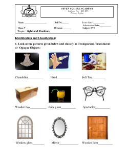 1. Look at the pictures given below and classify as Transparent