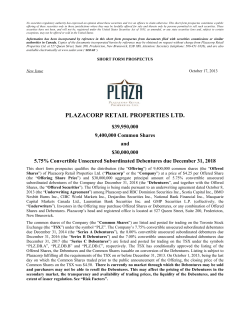 Final Short Form Prospectus - October 17, 2013