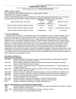 Svitkina biosketch - Vanderbilt University School of Medicine