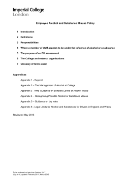 Alcohol and Drugs Policy - Imperial College London