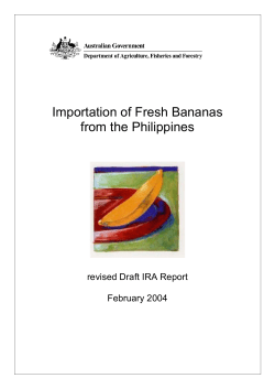 Importation of Fresh Bananas from the Philippines