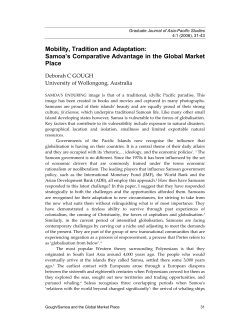 Mobility, Tradition and Adaptation: Samoa`s Comparative Advantage
