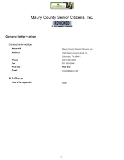 Maury County Senior Citizens, Inc.