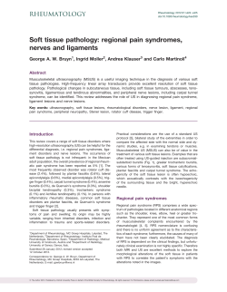 Soft tissue pathology: regional pain syndromes, nerves and ligaments