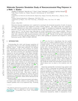 Molecular Dynamics Simulation Study of Nonconcatenated Ring