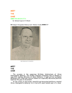 MEET THE SAGE SHRI NISARGDATTA MEET THE SAGE
