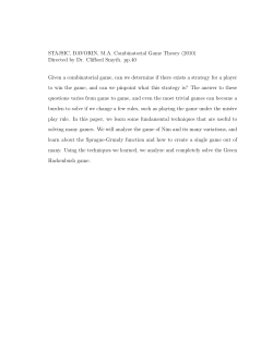 Combinatorial Game Theory