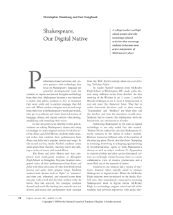 Shakespeare, Our Digital Native