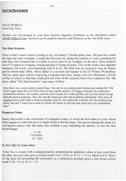 kickshaws - Digital Commons @ Butler University