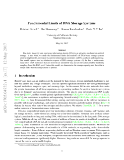 Fundamental Limits of DNA Storage Systems