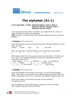 The alphabet (A1.1)