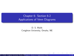 Chapter 6: Section 6-2 Applications of Venn Diagrams