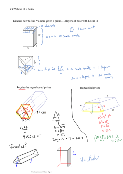 Discuss how to find Volume given a prism&hellip;..(layers of base with