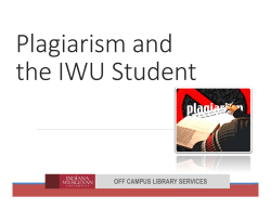 Plagiarism and the IWU Student