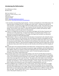 Introducing the Reformation