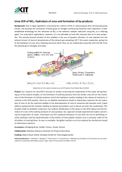 Urea-SCR of NOx: Hydrolysis of urea and formation of - KIT