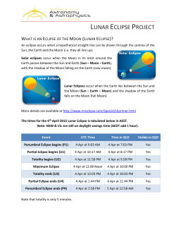 lunar eclipse project - The School of Astronomy and Astrophysics