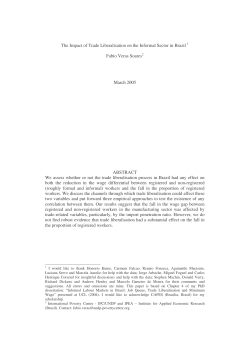 The Impact of Trade Liberalisation on the Informal Sector in Brazil 1