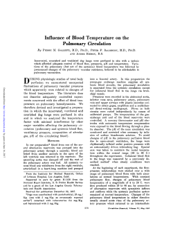 Influence of Blood Temperature on the Pulmonary Circulation