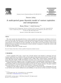 A multi-period game theoretic model of venture capitalists and