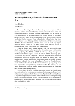 Archetypal Literary Theory in the Postmodern Era