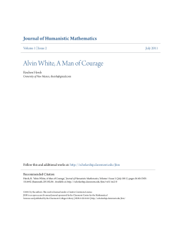 Alvin White, A Man of Courage