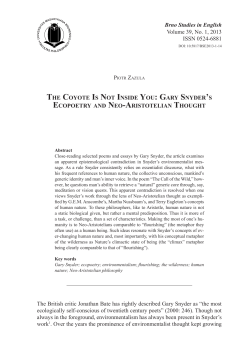 GARY SNYDER`S ECOPOETRY AND NEO-A