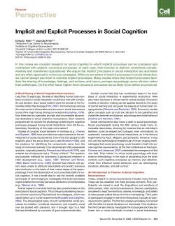 Implicit and Explicit Processes in Social Cognition