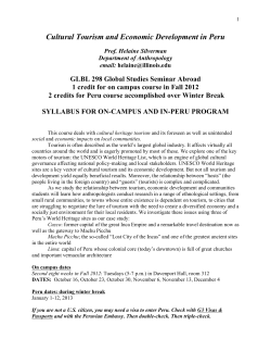 Cultural Tourism and Economic Development in Peru