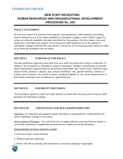 NEW STAFF RECRUITING HUMAN RESOURCES AND