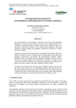 environmental issues in geothermal exploration in central america