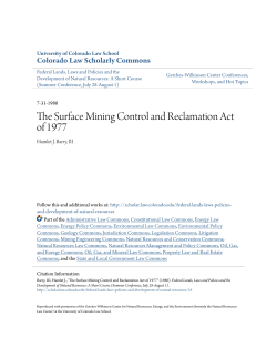 The Surface Mining Control and Reclamation Act of 1977