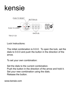 to instructions for the lock.