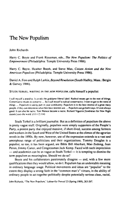 The New Populism
