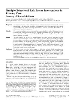 Multiple Behavioral Risk Factor Interventions in Primary Care