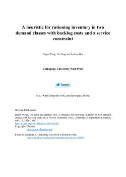 A heuristic for rationing inventory in two demand classes with